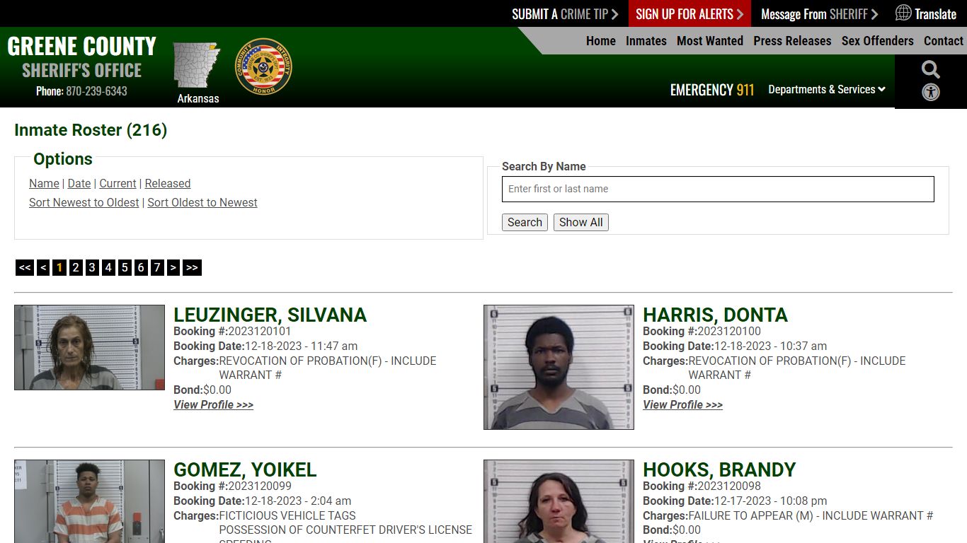 Inmate Roster - Current Inmates Booking Date Descending - Greene County ...