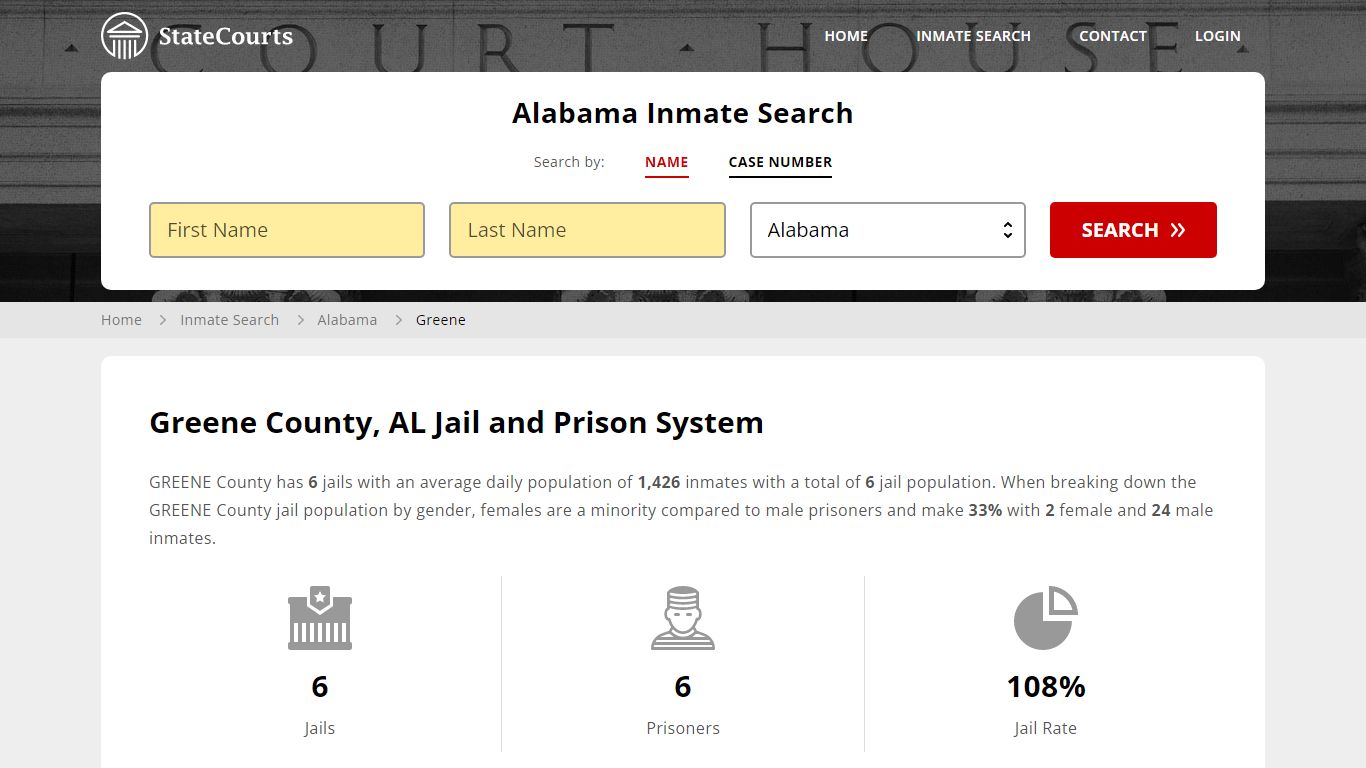 Greene County, AL Inmate Search - StateCourts